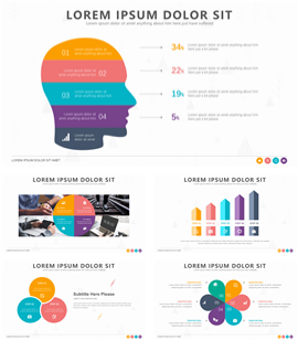 撞色搭配工作汇报PPT图表